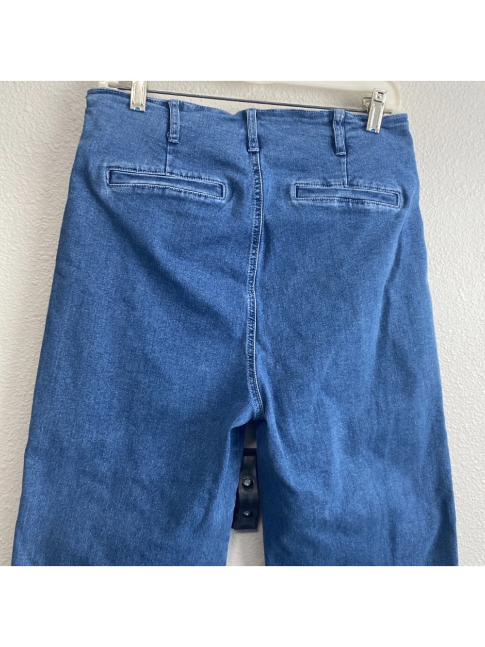 High-Waist Wide Leg Women’s Jeans Denim Retro Button design - Picture 4 of 14